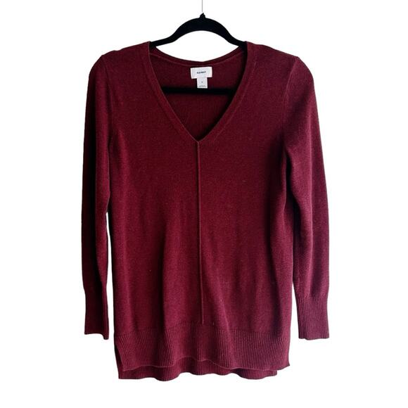 Old Navy V-Neck Tunic Sweater Marron Red Small - Picture 2 of 5